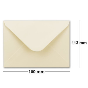 300x Faltkartenset inklusive Briefumschläge DIN A6 / C6 in Naturweiß  - Blanko Einladungskarten 10,5 x 14,8 cm zum Selbstgestalten & Kreieren