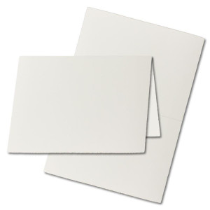 15x DIN A5 Vintage Faltkarten, Büttenpapier, 148 x 210 mm (offen: 210 x 297 mm) - hochdoppelt, Weiß (Naturweiß) 240 gr - Vellum Oberfläche mit Büttenrand
