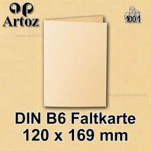 ARTOZ 25x DIN B6 Faltkarten - honiggelb (Gelb) gerippt 120 x 169 mm Klappkarten blanko - Karten zum selbstgestalten mit 220 g/m² edle Egoutteur-Rippung - Serie 1001