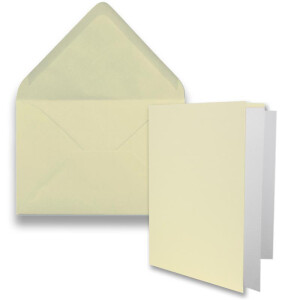 10x DIN B6 Faltkarten-Set - Vanille - 115 x 170 mm - 11,5 x 17 cm - Doppelkarten mit Umschlägen und Einleger-Papier - FarbenFroh by GUSTAV NEUSER