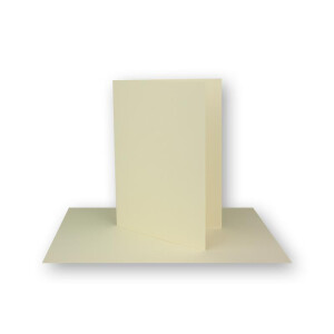 150x DIN B6 Faltkarten-Set - Vanille - 115 x 170 mm - 11,5 x 17 cm - Doppelkarten mit Umschlägen und Einleger-Papier - FarbenFroh by GUSTAV NEUSER