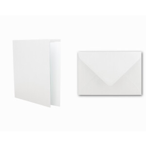 25x Kartenset DIN A6 inkl. Briefumschlägen & extra Einlegeblätter - Blanko Klappkarten in Hochweiß im DIN A6 Format - Karten zum Selbstgestalten für Einladungen und Grüße