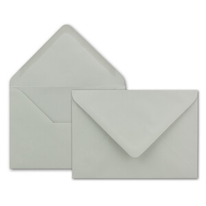 25x Kartenset DIN A6 inkl. Briefumschlägen & extra Einlegeblätter - Blanko Klappkarten in Hellgrau im DIN A6 Format - Karten zum Selbstgestalten für Einladungen und Grüße