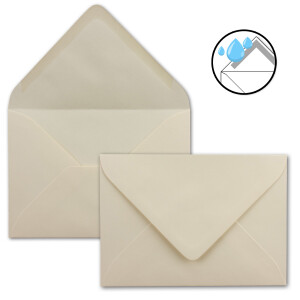 75x Karten-Set DIN B6 - 12 x 17 cm - 120 x 170 mm - Falt-Karten mit Brief-Umschlägen & Einlege-Blättern - Gerippte Struktur Oberfläche - Creme-Chamois - Vintage Einladungskarten