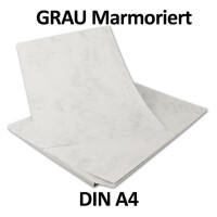 30 Stück I DIN A4 Karton, Grau marmoriert - Echtes Marm