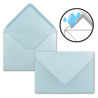 25 Mini Brief-Umschläge - Hell-Blau - 5,2 x 7,6 cm - Miniatur Kuverts mit Nassklebung für Blumen-Grüße, Grußkarten, Anhänger & Geld-Geschenke - FarbenFroh by GUSTAV NEUSER