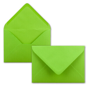 50 Mini Brief-Umschläge - Hell-Grün - 5,2 x 7,6 cm - Miniatur Kuverts mit Nassklebung für Blumen-Grüße, Grußkarten, Anhänger & Geld-Geschenke - FarbenFroh by GUSTAV NEUSER