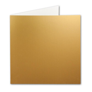 Quadratische Falt-Karten 15 x 15 cm - Gold Metallic - 25 Stück - formstabil - für Drucker geeignet - für Grußkarten, Einladungen & mehr