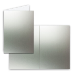 Faltkarten SET mit Brief-Umschlägen DIN A6 / C6 in Silber - 75 Sets - 14,8 x 10,5 cm - Premium Qualität - Serie FarbenFroh