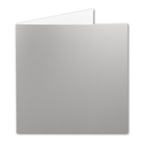 25x Quadratisches Falt-Karten-Set - 15 x 15 cm - mit Brief-Umschlägen - Silber Metallic - Nassklebung - für Grußkarten, Einladungen & mehr