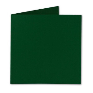 100x Quadratisches Faltkarten Set 15 x 15 cm - mit Briefumschlägen & Einlegeblätter & Schmuckband - Dunkel-Grün - für Einladungskarten, Hochzeit, Weihnachten - von GUSTAV NEUSER