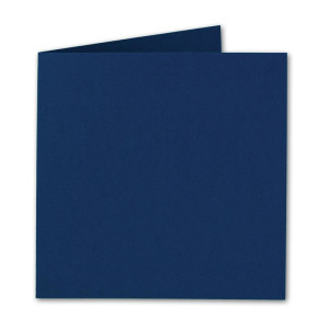 200x Quadratisches Faltkarten Set 15 x 15 cm - mit Briefumschlägen & Einlegeblätter & Schmuckband - Nacht-Blau - für Einladungskarten, Hochzeit, Weihnachten - von GUSTAV NEUSER