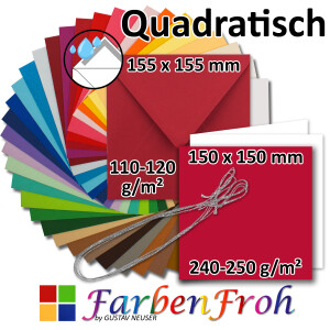Quadratisches Falt-Karten-Set 15 x 15 cm - mit...