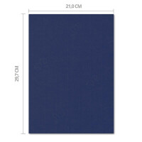 ARTOZ 25x Bastelpapier - Classic Blue - Blau - DIN A4 297 x 210 mm - 220 Gramm pro m² - Edle Egoutteur-Rippung - Hochwertiges Designpapier Urkundenpapier Bastelkarton
