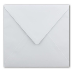 100 Quadratische Brief-Umschläge 16,5 x 16,5 cm in Weiß mit silbernem Seidenfutter - Nassklebung Brief-Kuverts - 120g/m² - NEUSER PAPIER