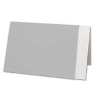 50x Karten-Set DIN B6 - 12 x 17 cm - 120 x 170 mm - Falt-Karten mit Brief-Umschlägen & Einlege-Blättern - Gerippte Struktur Oberfläche - Silber-Grau Hell-Grau - Vintage Einladungskarten