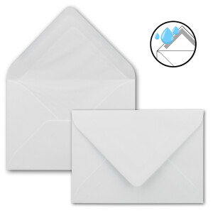 25x Karten-Set DIN B6 - 12 x 17 cm - 120 x 170 mm - Falt-Karten mit Brief-Umschlägen & Einlege-Blättern - Gerippte Struktur Oberfläche - Weiß - Vintage Einladungskarten