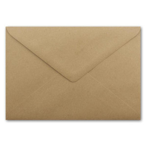 10x DIN C5 Kuverts 15,7 x 22,5 cm aus Kraft-Papier in sandbraun mit goldenem Seidenfutter - Nassklebung - Blanko Brief-Umschläge aus Recycling-Papier - Serie UmWelt