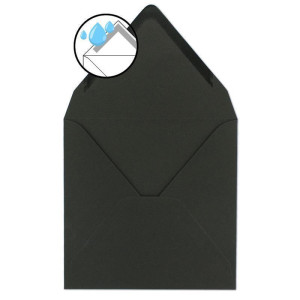 500x Vintage-Umschläge quadratisch aus schwarzem Kraftpapier - nachhaltig - 15,5 x 15,5 cm - Nassklebung Spitzklappe - NEUSER PAPIER