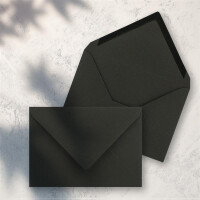 100x Kraftpapier Umschläge DIN C6 Schwarz - 11,4 x 16,2 cm ohne Fenster - Vintage Briefumschläge mit Nassklebung Spitzklappe - NEUSER PAPIER