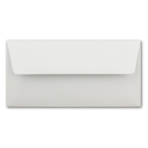 75 Briefumschläge Weiß - DIN Lang - gefüttert mit weissem Seidenpapier - 22 x 11 cm - Nassklebung, gerade Klappe - Ideal für Einladungen und Grüße zu Geburtstag und Weihnachten