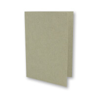 25x graues Vintage Kraftpapier Falt-Karten 105 x 148 mm - DIN A6 - Natur-Grau - Recycling - 220 g blanko Klapp-Karten - UmWelt by GUSTAV NEUSER