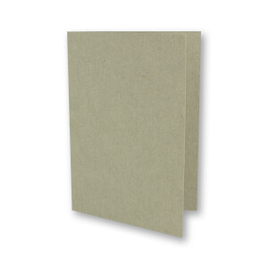 100x graues Vintage Kraftpapier Falt-Karten SET mit Umschlägen und Einlegern DIN A6 - 10,5 x 14,8 cm - grau - Recycling - blanko