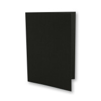 250x schwarzes Vintage Kraftpapier Falt-Karten SET mit Umschlägen DIN A6 - 10,5 x 14,8 cm - Schwarz - Recycling - Klapp-Karten - blanko