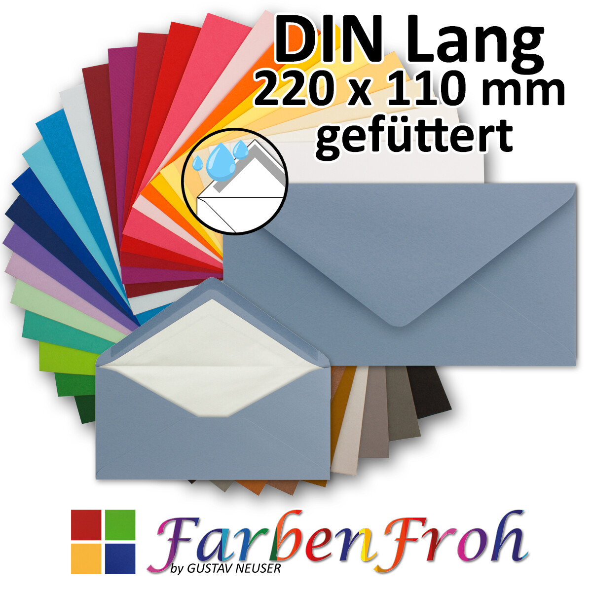 50 Briefumschläge Motiv braun beige Punkte farbig DL mit Fenster Briefhüllen 