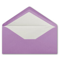 50 x DIN Lang Briefumschläge - Violett mit weißem Seidenfutter - 11x22 cm - 80 g/m² - ideal für Einladungen, Weihnachtskarten, Glückwunschkarten aus der Serie Farbenfroh