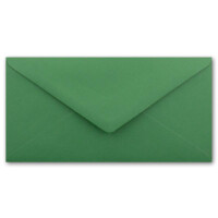 50 x DIN Lang Briefumschläge - Dunkel-Grün mit weißem Seidenfutter - 11x22 cm - 80 g/m² - ideal für Einladungen, Weihnachtskarten, Glückwunschkarten aus der Serie Farbenfroh