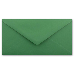 75 x DIN Lang Briefumschläge - Dunkel-Grün mit weißem Seidenfutter - 11x22 cm - 80 g/m² - ideal für Einladungen, Weihnachtskarten, Glückwunschkarten aus der Serie Farbenfroh