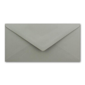 150 x DIN Lang Briefumschläge - Hell-Grau mit weißem Seidenfutter - 11x22 cm - 80 g/m² - ideal für Einladungen, Weihnachtskarten, Glückwunschkarten aus der Serie Farbenfroh