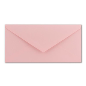 200 Brief-Umschläge DIN Lang - Rosa mit Gold-Metallic Innen-Futter - 110 x 220 mm - Nassklebung - festliche Kuverts für Taufe & Geburt