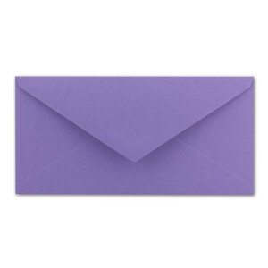 150 Brief-Umschläge DIN Lang - Violett mit Gold-Metallic Innen-Futter - 110 x 220 mm - Nassklebung - festliche Kuverts für Einladungen