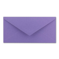 50 Brief-Umschläge DIN Lang - Violett mit Gold-Metallic Innen-Futter - 110 x 220 mm - Nassklebung - festliche Kuverts für Einladungen