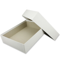 Hochwertige Aufbewahrungs- und Geschenkboxen - 20 Stück - DIN A4 - Weiß bezogen - 302 x 213 x 70 mm