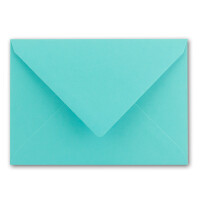 Kuverts in Türkis - 50 Stück - Brief-Umschläge DIN C6 - 114 x 162 mm - 11,4 x 16,2 cm - Naßklebung - matte Oberfläche & Gold-Metallic Fütterung - ohne Fenster - für Einladungen