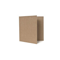 75 SETS Kartenpaket quadratisch 16 x 16 cm - 75x Faltkarten, Recycling - Naturfarbe braun - 75x Umschläge braun