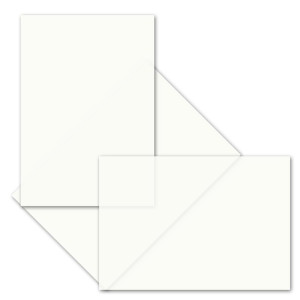 75x ungefalztes einfaches Einlege-Papier für B6 Karten - transparent-weiß - 118 x 178 mm - hochwertiges durchsichtiges Papier ohne Falz - von GUSTAV NEUSER