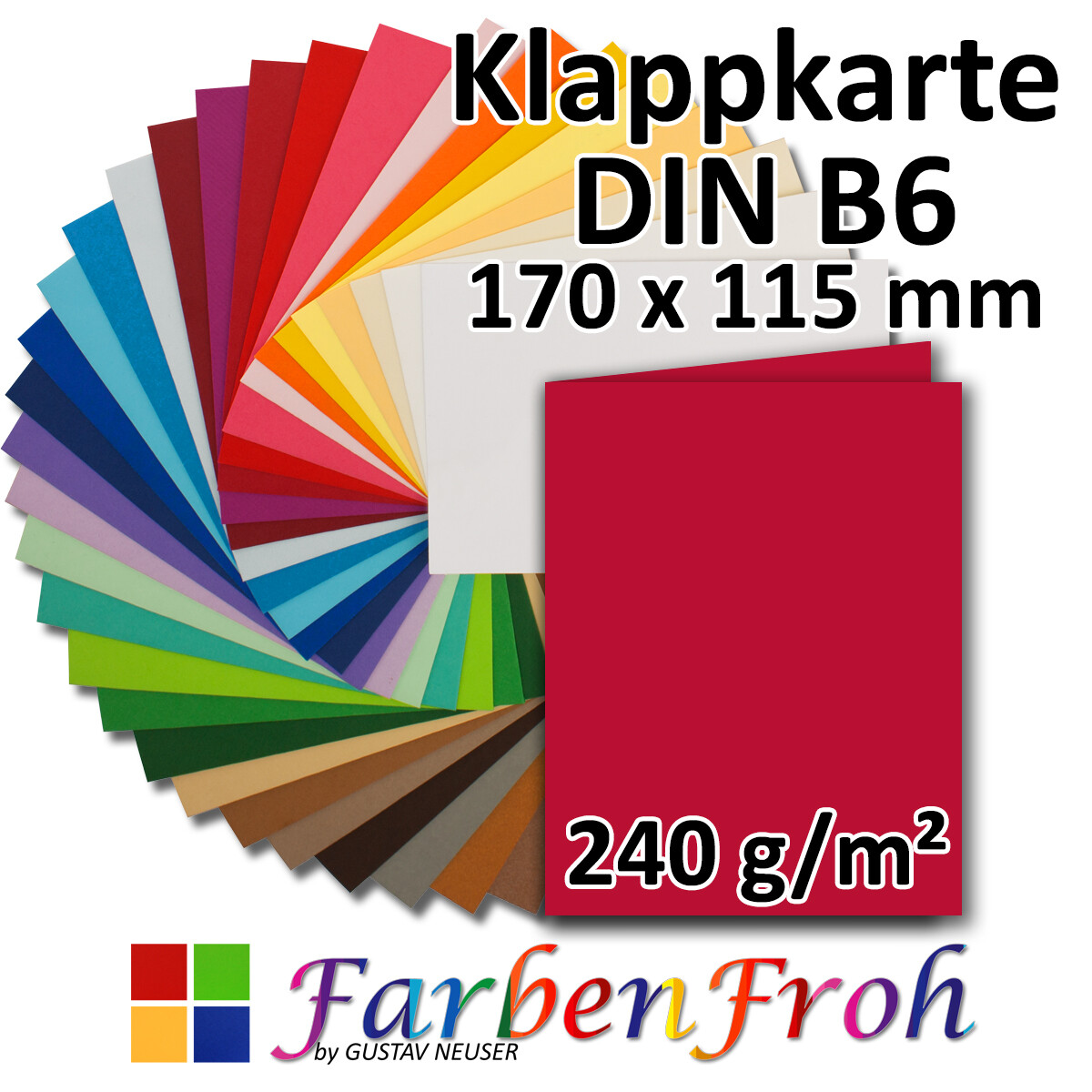 11,5 x 17 cm Qualitätsmarke: NEUSER FarbenFroh! Premium QUALITÄT Hochweiß/Kristallweiß für Drucker geeignet! 25 Faltkarten B6 sehr formstabil 