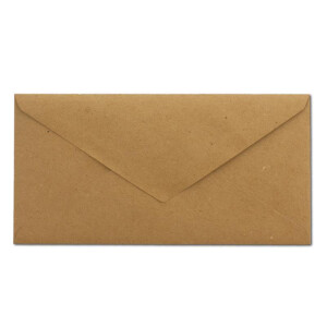 50 Brief-Umschläge DIN Lang - Vintage-Umschläge mit Gold-Metallic Innen-Futter - 110 x 220 mm - Nassklebung - festliche Kuverts für Einladungen