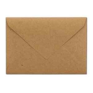 Kuverts in Kraftbraun- 100 Stück - Brief-Umschläge DIN C6 - 11,4 x 16,2 cm - Naßklebung - Gold-Metallic Fütterung - ohne Fenster für Einladungen