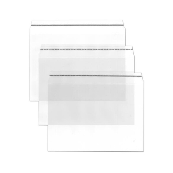 Durchsichtige Briefumschläge in B6 plus - 75 Stück - Haftklebung - glasklare Post-Umschläge aus Transparentfolie - 19,0 x 13,0 cm - ideal für Werbung, Einladungen und Präsente - von GUSTAV NEUSER