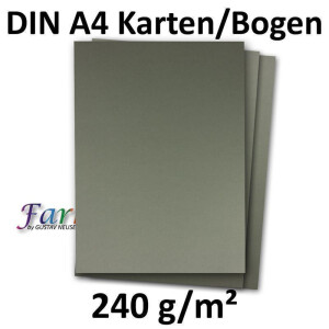 250 DIN A4 Papier-bögen Planobogen - Anthrazit (Grau) - 240 g/m² - 21 x 29,7 cm - Ton-Papier Fotokarton Bastel-Papier Ton-Karton - FarbenFroh