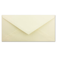 100 Brief-Umschläge Vanille DIN Lang - 110 x 220 mm (11 x 22 cm) - Nassklebung ohne Fenster - Ideal für Einladungs-Karten - Serie FarbenFroh