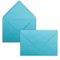 Briefumschläge in Türkis- 100 Stück - DIN C5 Kuverts 22,0 x 15,4 cm - Nassklebung ohne Fenster - Weihnachten, Grußkarten - Serie FarbenFroh