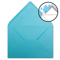 Briefumschläge in Türkis- 100 Stück - DIN C5 Kuverts 22,0 x 15,4 cm - Nassklebung ohne Fenster - Weihnachten, Grußkarten - Serie FarbenFroh