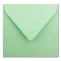300x Quadratische Briefumschläge in Mintgrün (Grün) - 15,5 x 15,5 cm - ohne Fenster, mit Nassklebung - 110 g/m² - Für Einladungskarten zu Hochzeit, Geburtstag und mehr - Serie FarbenFroh