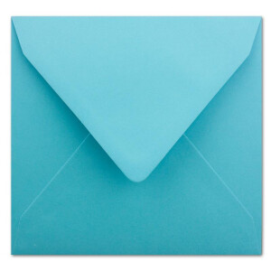 200x Quadratische Briefumschläge in Türkis - 15,5 x 15,5 cm - ohne Fenster, mit Nassklebung - 110 g/m² - Für Einladungskarten zu Hochzeit, Geburtstag und mehr - Serie FarbenFroh